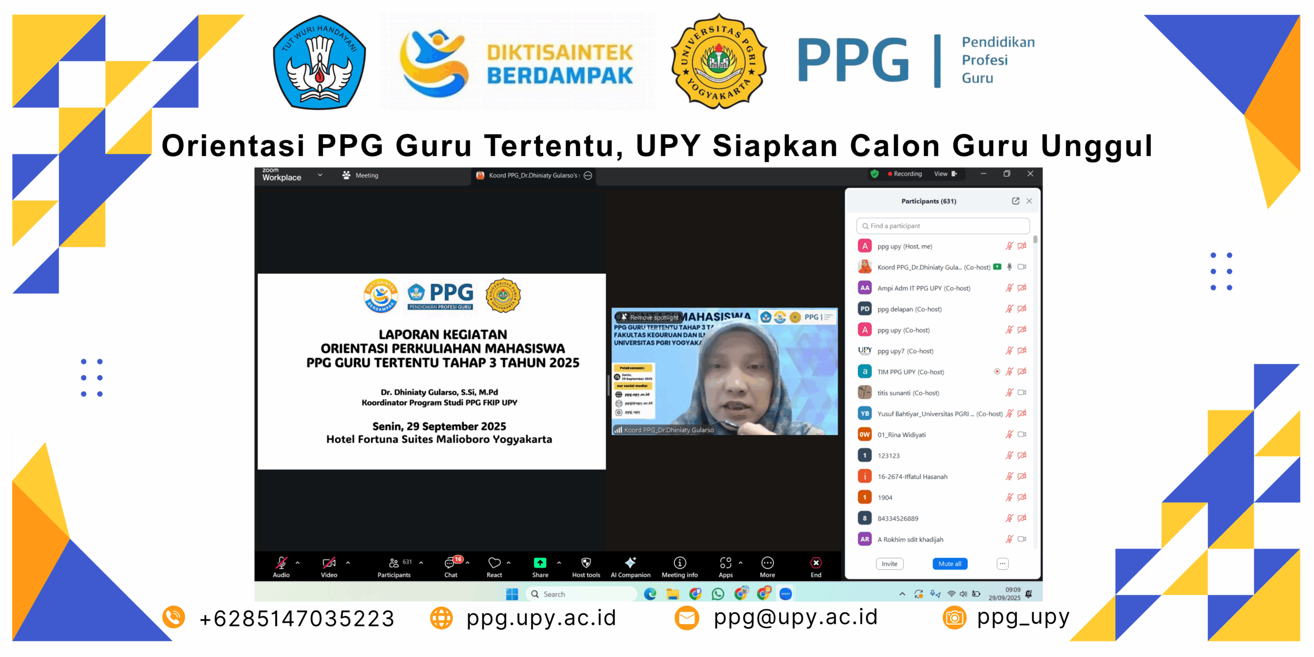 Orientasi Mahasiswa PPG Guru Tertentu Tahap III Tahun 2025: Membangun Kesiapan Guru Profesional di Era Digital