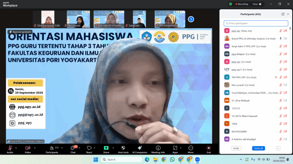 Laporan Koordinator Prodi PPG oleh Dr. Dhiniaty Gularso, S.Si., M.Pd