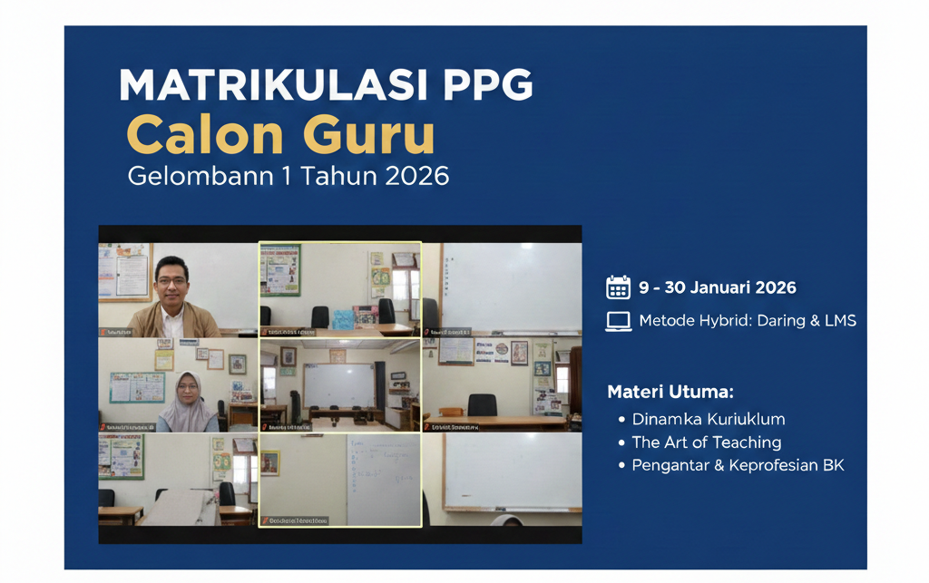 Jadwal kegiatan Matrikulasi PPG Calon Guru Gelombang 1 Tahun 2026 di UPY