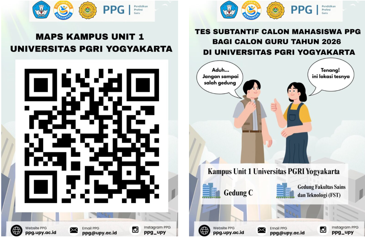 Lokasi Tes Substantif PPG Calon Guru 2026 | Universitas PGRI Yogyakarta