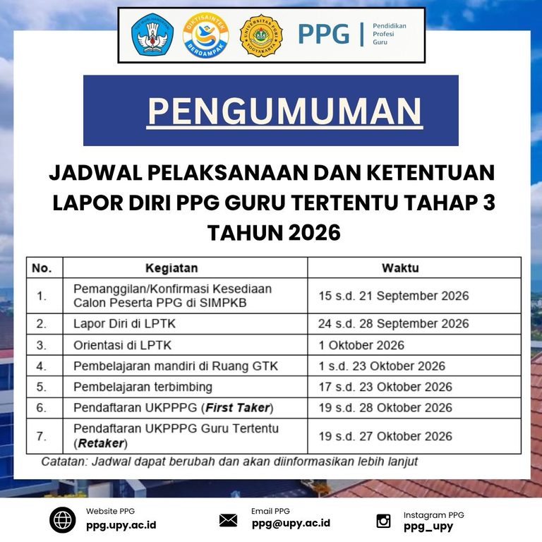 PPG Guru Tertentu Tahap 3 Tahun 2026
